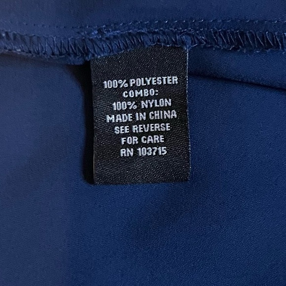 Zac & Rachel Cap Sleeve Tie Front Blouse Peacoat Blue size L - Picture 13 of 14